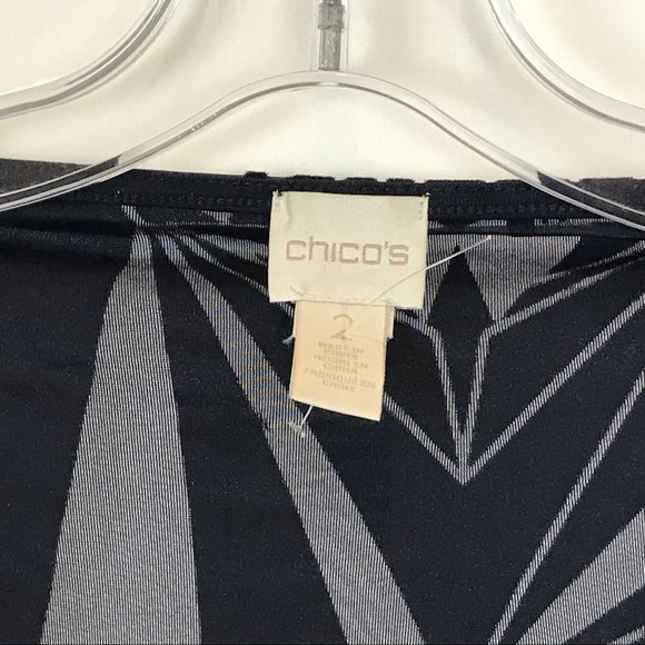 NWOT Womens Size Large 12 Chicos 2 Navy Blue Tina Velvet Two-In-One Top - Picture 4 of 6